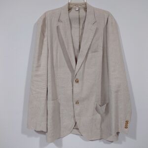 Joseph Abboud Linen Blazer Men 2XLT Beige Modern Fit